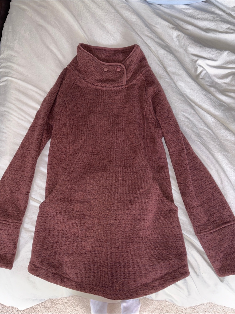 Prana Cozy Mock-Neck Pullover Sweater - Mauve